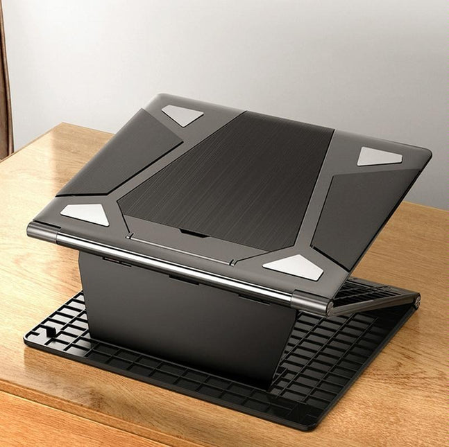 Portable Laptop Stand - Adjustable Height Foldable Heat Dissipation - Elegant Black-1915196830195519489