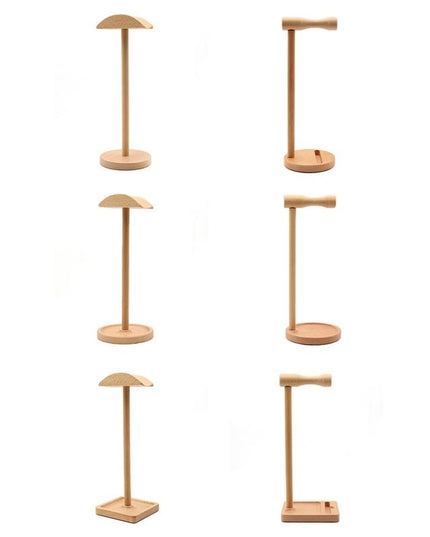 Solid Wood Desktop Headset Display Stand - Elegant Design-1915198101992378369