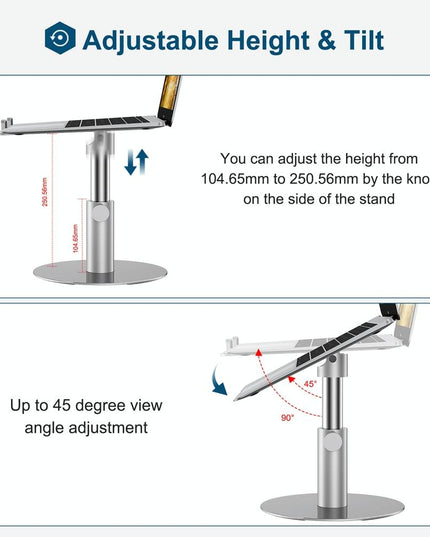 Silver 360 Degree Rotating Aluminum Laptop Stand-1915196902115250179