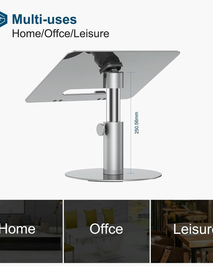 Silver 360 Degree Rotating Aluminum Laptop Stand-1915196902115250181