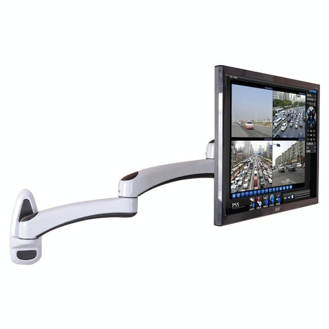 White Dual-Section Telescopic Monitor Stand - Wall-Mounted-1915196926589014023