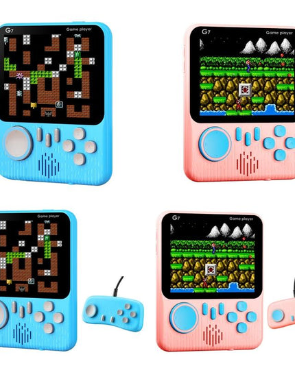 Ultra-Thin Handheld Game Console With 666 Built-In Games - Double Blue 3.5 Inch-1915197952100536321