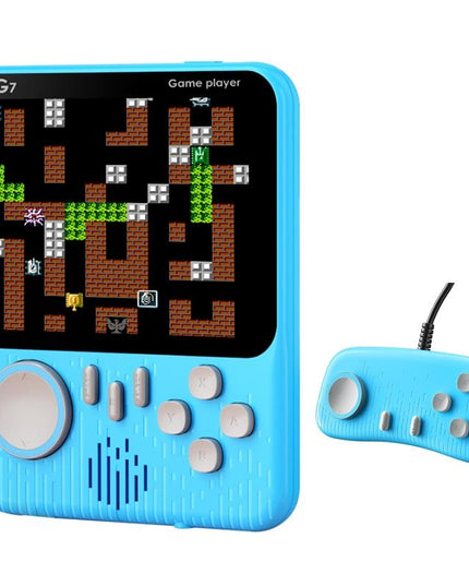 Ultra-Thin Handheld Game Console With 666 Built-In Games - Double Blue 3.5 Inch-1915197952100536327