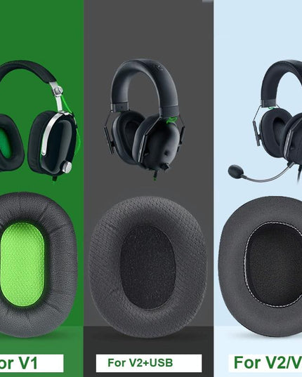 Black Gel Earpads For Razer Blackshark V2 X / Usb Headset - 1 Pair-1915198084971892737