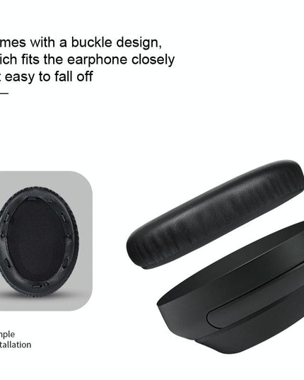 2-Pack Leather Earpads For Sony Wh-1000Xm4 - Black With Buckle-1915198123827924995