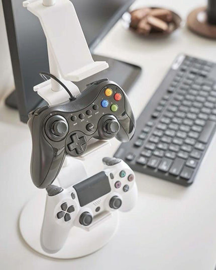 3-Tier Desktop Gamepad And Headphone Storage Rack - White-1915198262067990532