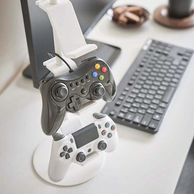 3-Tier Desktop Gamepad And Headphone Storage Rack - White-1915198262067990532