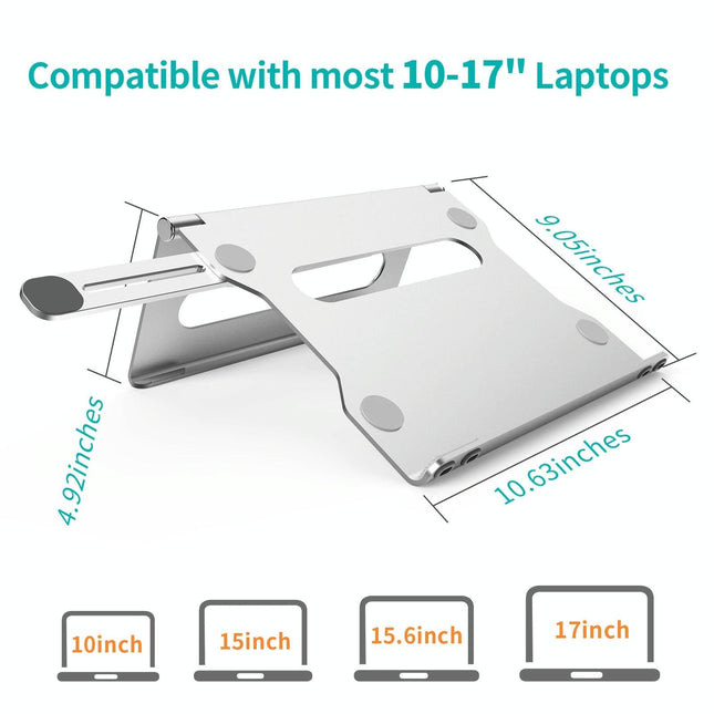 Foldable Laptop Stand - Aluminum Alloy Silver-1915196927427874817