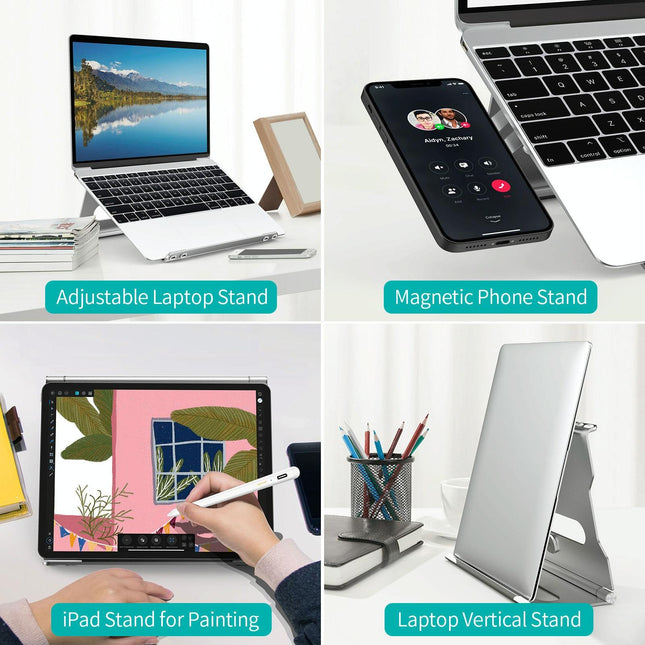 Foldable Laptop Stand - Aluminum Alloy Silver-1915196927427874822
