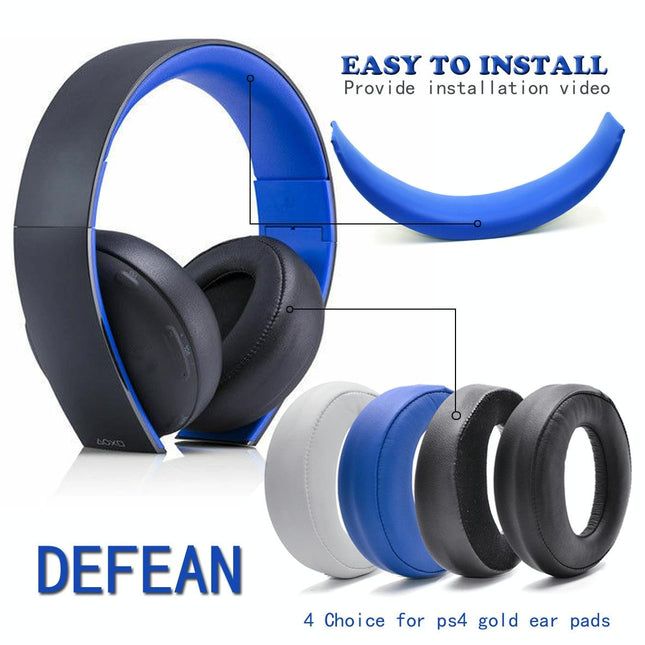 2-Pack Headphone Sponge Covers For Sony Ps3 / Ps4 7.1 Gold - Gray-1915198388794691588