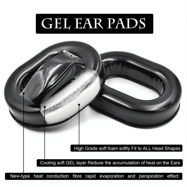 2-Pack Foam Headphone Covers For David Clark H10 - Black Gel-1915196849971662852
