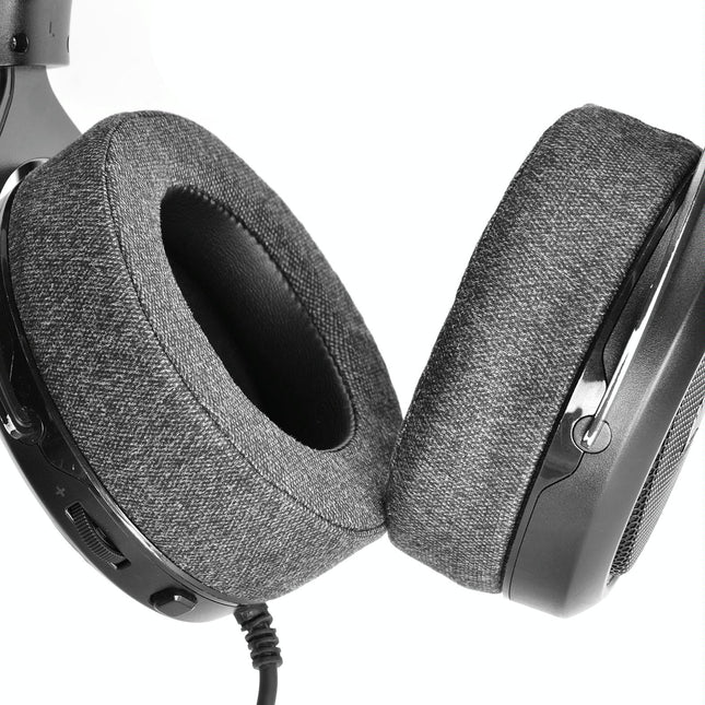 2-Pack Earpads For Corsair Hs Pro Series - Gray Linen & Leather-1915196942636421124