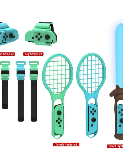 7-In-1 Sports Set For Nintendo Switch Lightsaber Leg Strap Tennis Racket Wrist Strap-1915197586340450305