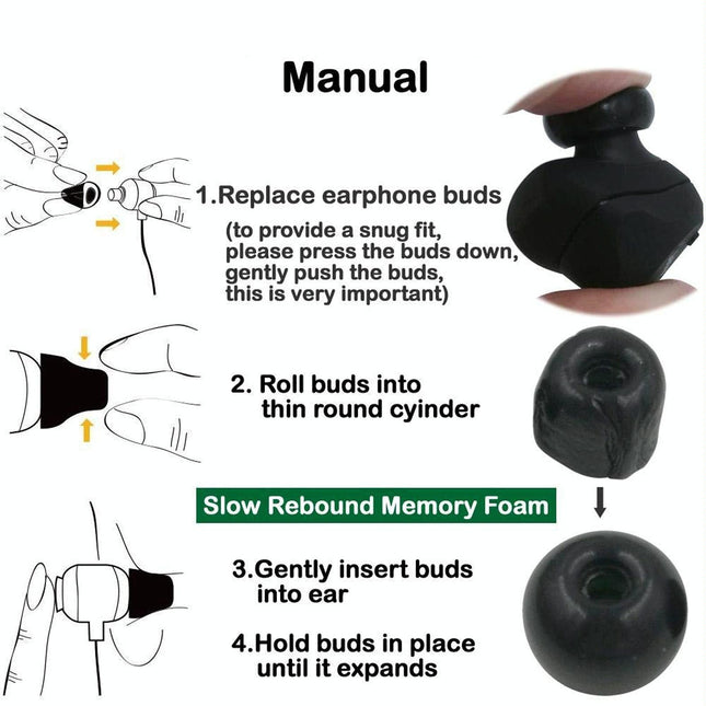 6-Pack Memory Foam Earplugs For Tws Wireless Headsets - Large-1915198275871444997