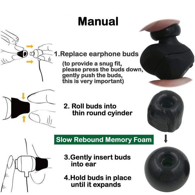 6-Pack Memory Foam Earplugs For Tws Wireless Headsets-1915197960132628485