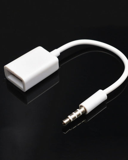 10-Piece Car Aux Audio To Usb Adapter Cable 3.5Mm 14Cm White-1915196811413426177