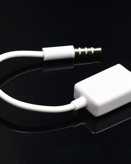 10-Piece Car Aux Audio To Usb Adapter Cable 3.5Mm 14Cm White-1915196811413426178