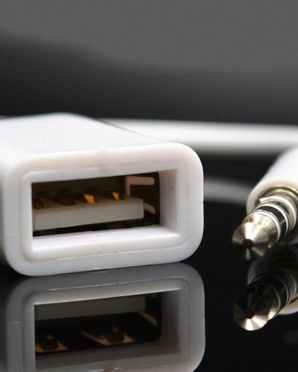 10-Piece Car Aux Audio To Usb Adapter Cable 3.5Mm 14Cm White-1915196811413426179