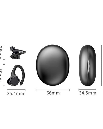 Digital Display Bluetooth Headset With Noise Reduction And Charging Bin - Black-1915197125487104001