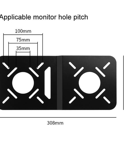 Universal Vesa Mount For Computer Monitor Router And Tablet - Black-1915197134177701890