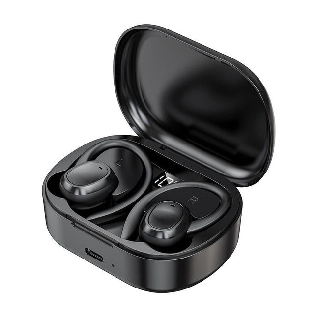 Wireless Stereo Earphones With Charging Case - Black-1915196952421732352