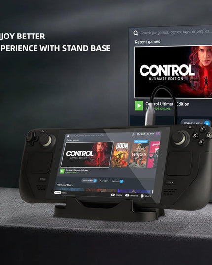 Steam Deck Console Base With Mobile Phone Bracket - Black-1915196969068924935