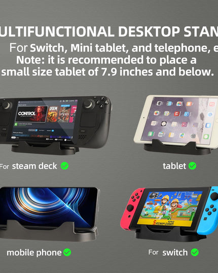 Steam Deck Console Base With Mobile Phone Bracket - Black-1915196969068924936