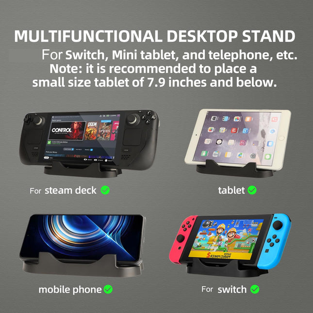 Steam Deck Console Base With Mobile Phone Bracket - Black-1915196969068924936