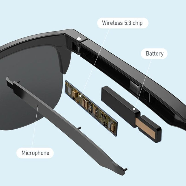 Bluetooth 5.3 Smart Sunglasses With Wireless Headset And Anti-Glare Protection-1915198115951022089