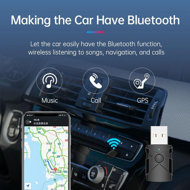 5-In-1 Usb Bluetooth 5.2 Car Receiver / Transmitter-1915197739776479241