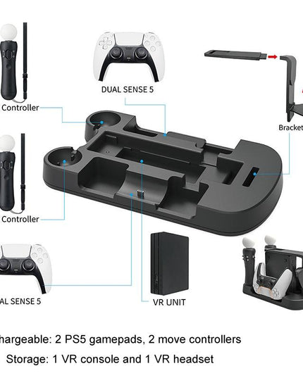 Multifunctional Ps5 / Move / Vr Charging Stand - White-1915196820670255107