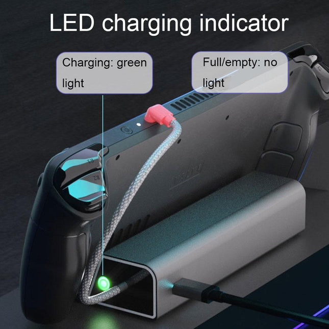 Steam Deck Charging Base Handheld Stand Charger Silver Gray-1915196946381934595