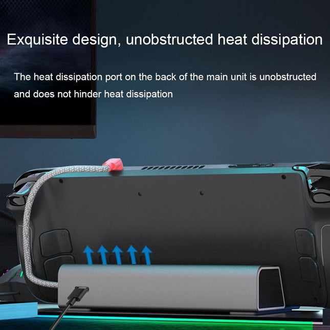 Steam Deck Charging Base Handheld Stand Charger Silver Gray-1915196946381934597