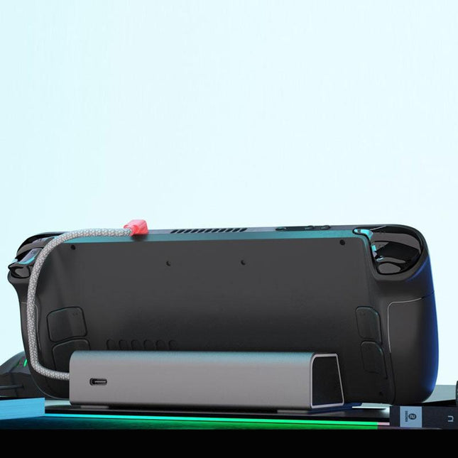 Steam Deck Charging Base Handheld Stand Charger Silver Gray-1915196946381934600