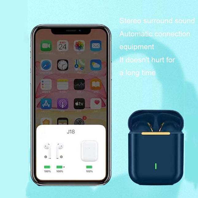 Wireless In-Ear Earphones With Long Battery Life - Bluetooth 5.0 Blue-1915196867487076353