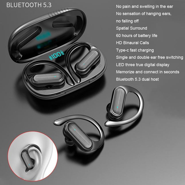 Wireless Noise-Cancelling Bluetooth Earbuds With Led Display - Blue-1915196694790803457