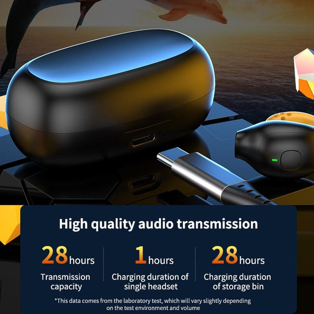 Wireless Ear Clip Bluetooth Headset With Led Display - Noise Reduction-1915196861329838082