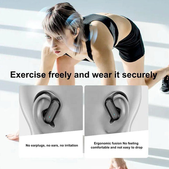 Waterproof Wireless Bluetooth Earphones With Led Display - Black-1915196893315600390