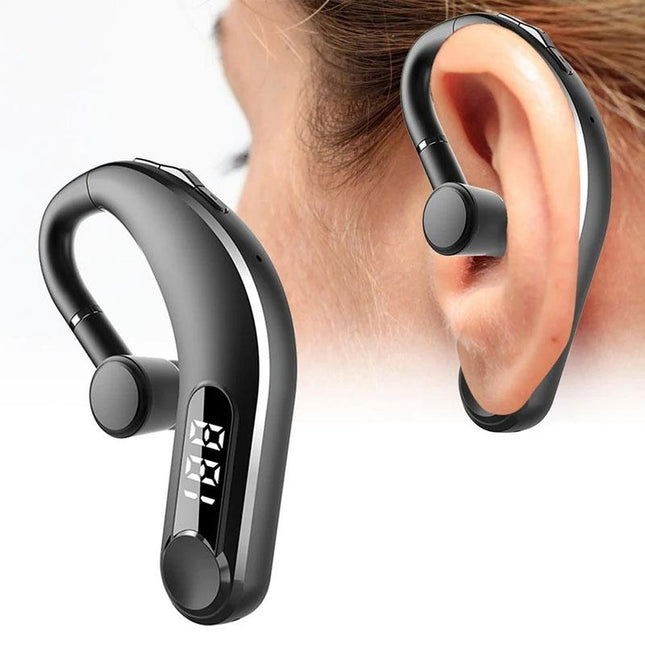 Waterproof Bluetooth Earphones With Led Display - Black-1915197126560845825