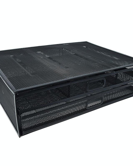 Double Iron Desktop Stand With Drawer For Height Increase And Storage - Black-1915196862160310273