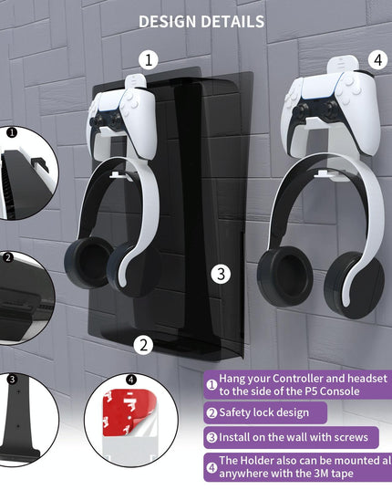 Wall Bracket Storage Hook For Ps5 Game Console-1915198243218788357