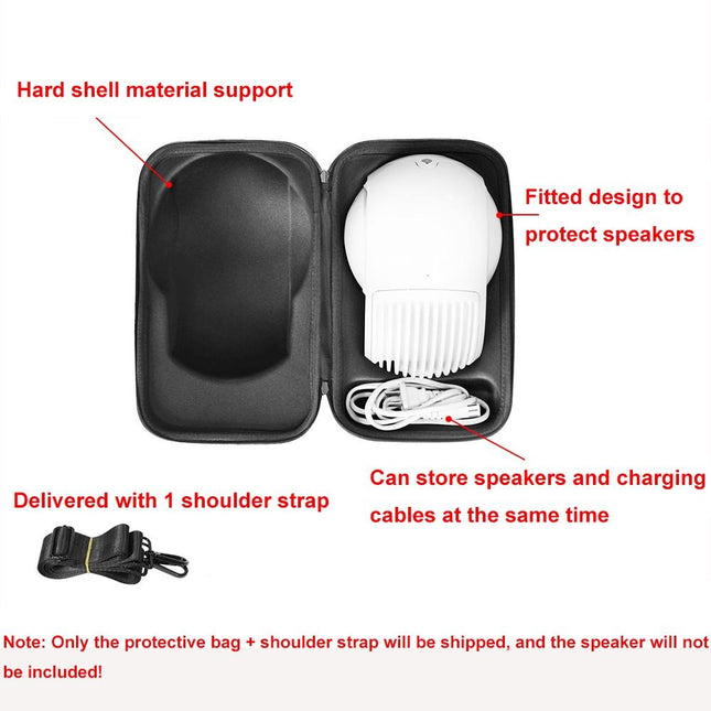 Shock-Absorbing Protective Bag For Devialet Phantom Ii Bluetooth Speaker - Black-1915197129010319363