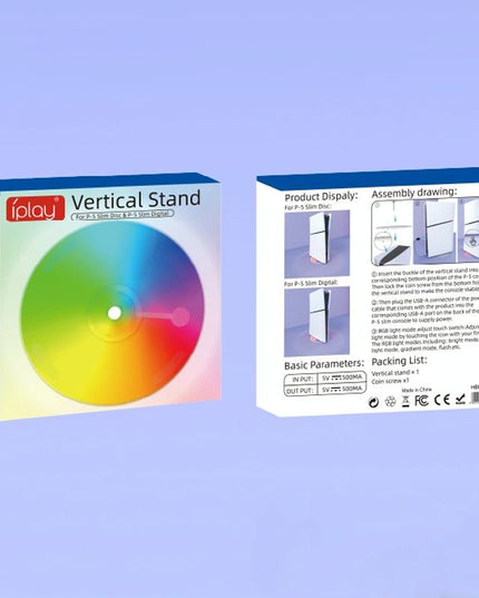 Vertical Storage Bracket For Ps5 Slim - Simple Rgb Colourful Transparent-1915196916178751496