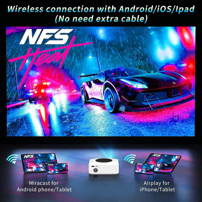 1080P Mini Wifi Projector - Wireless Screen Mirroring-1915196515752742914