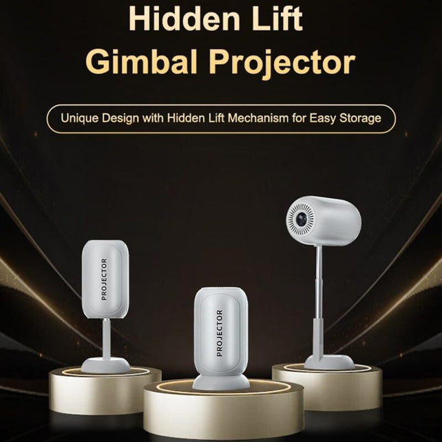 Android 11 Wifi6 4K Mini Projector With Hidden Lift And Gimbal - White-1915196657172090881