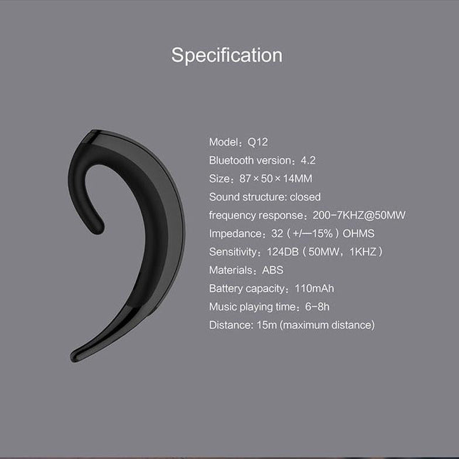 Wireless Bluetooth Earphone - Business Style Ear-Hanging-1915197686865334276