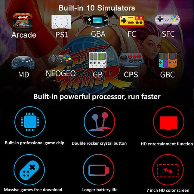 7 Retro Handheld Game Console With 16Gb Memory - Mp4 / E-Book Support-1915196585843757063