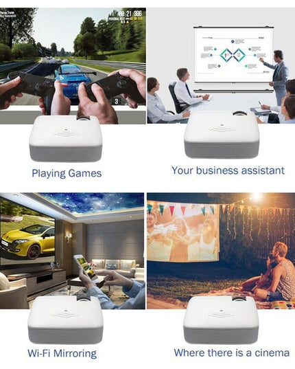 Portable Home Theater Projector - 1600 Lumens Hd Silver-1915196597466173443