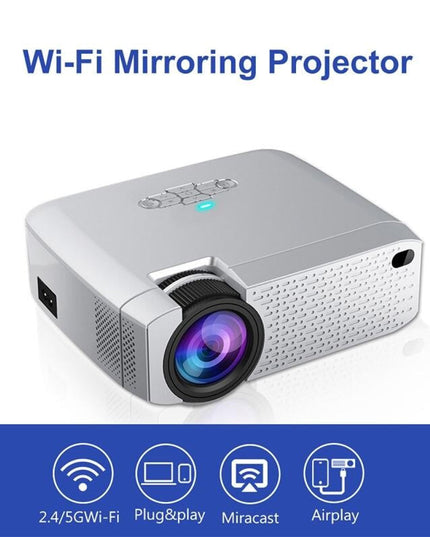 Portable Home Theater Projector - 1600 Lumens Hd Silver-1915196597466173446