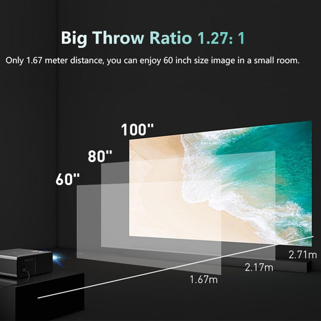 2200 Lumens Mini Led Projector For Home Theater - Hdmi / Av / Vga / Usb - Silver-1915196594010066953